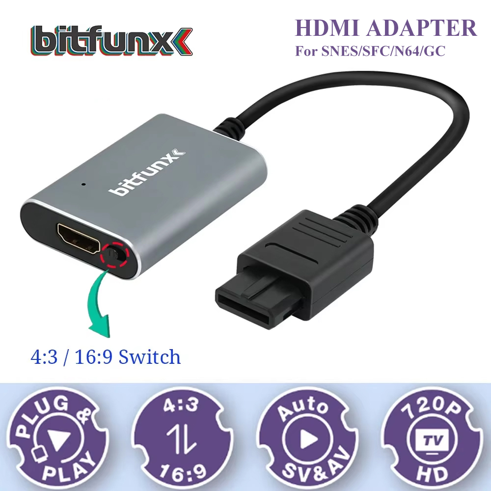 Gaming Console In Tv - Bitfunx 720P Adapter S-Video / AV
