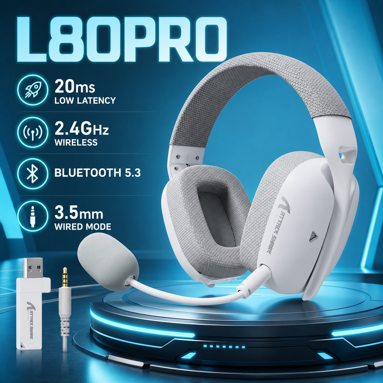 ATTACK SHARK L80PRO Słuchawki  – Gaming Console Headset recenzja i cena