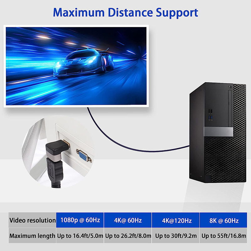 Kątowy Adapter HD 2.1 męski na – Hdmi Cable 2.1 recenzja i cena