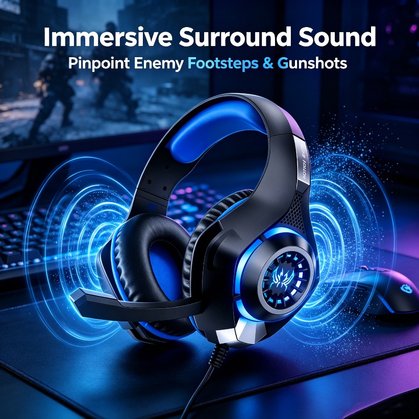 Słuchawki gamingowe LED z mikr – Gaming Console Headset recenzja i cena